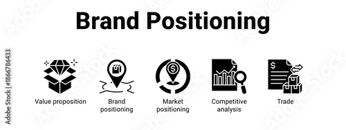 Brand Positioning web banner icon vector illustration concept for  with icon of Value proposition, Brand positioning, Market positioning.