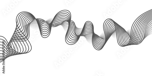 An abstract vector illustration featuring a flexible chrome metal coil and spiral steel pipe pattern creates a modern industrial texture with a blue wave background