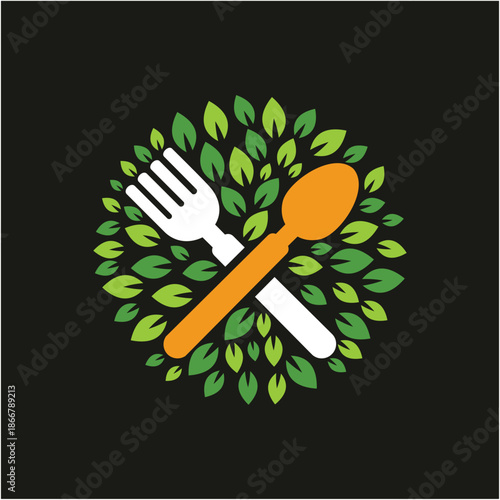 Health food logo design vector symbol sign illustration