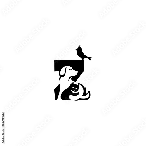 Creative vector cat, dog, bir...
