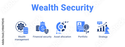 Wealth Security web banner icon vector illustration concept for  with icon of Wealth management, Financial security, Asset.
