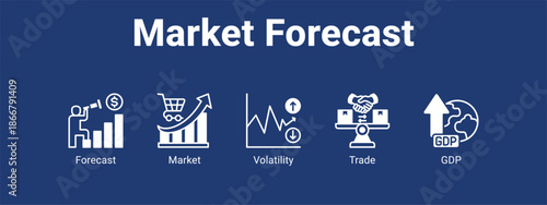Market Forecast web banner icon vector illustration concept for  with icon of Forecast, Market.