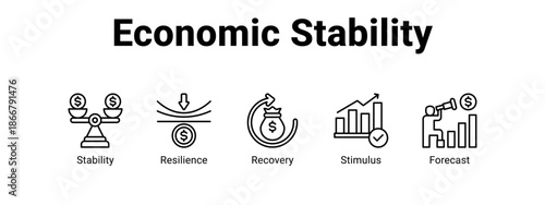 Economic Stability web banner icon vector illustration concept for  with icon of Stability, Resilience.
