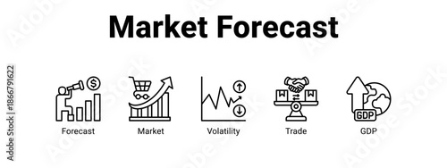Market Forecast web banner icon vector illustration concept for  with icon of Forecast, Market.
