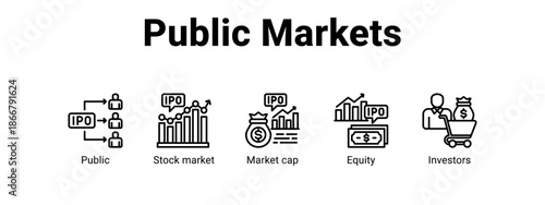 Public Markets web banner icon vector illustration concept for  with icon of Public, Stock market, Market.