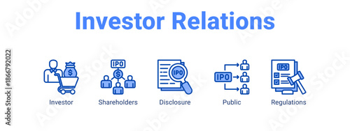 Investor Relations web banner icon vector illustration concept for  with icon of Investor, Shareholders.
