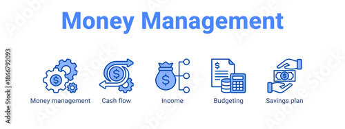 Money Management web banner icon vector illustration concept for  with icon of Money management, Cash flow, Income.