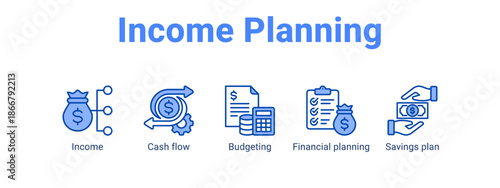 Income Planning web banner icon vector illustration concept for  with icon of Income, Cash flow, Budgeting, Financial.