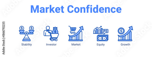 Market Confidence web banner icon vector illustration concept for  with icon of Stability, Investor.