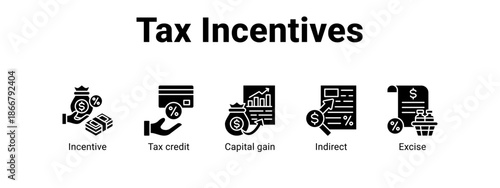 Tax Incentives web banner icon vector illustration concept for  with icon of Incentive, Tax credit, Capital.