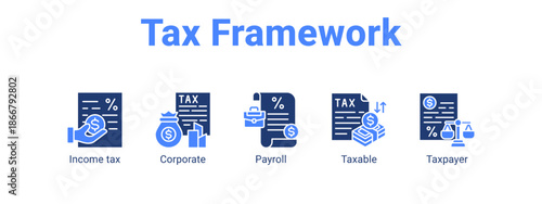 Tax Framework web banner icon vector illustration concept for  with icon of Income tax, Corporate.