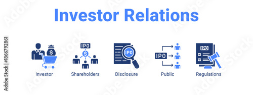 Investor Relations web banner icon vector illustration concept for  with icon of Investor, Shareholders.