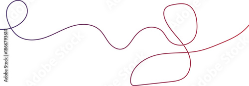 Gradient purple to red curved line abstract shape on white background vector