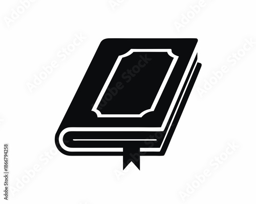 Quran book silhouette vector illustration isolated on white background