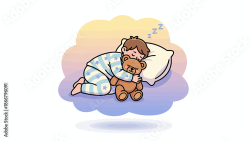 Sleeping baby resting on a cloud pillow.