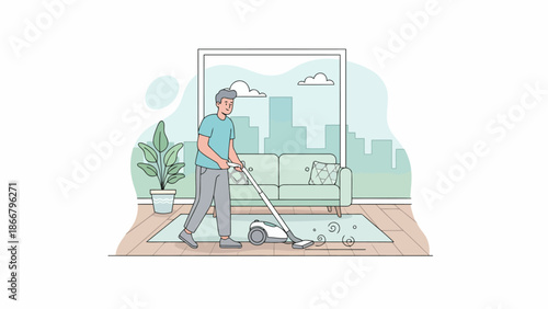 Person cleaning floor indoors with mop.