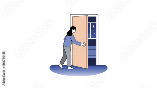 Person Opening Refrigerator Door in Modern Home Scene.