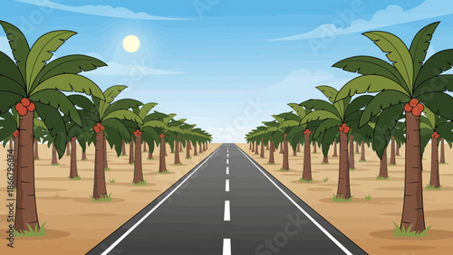 Happy boy having breakfast alone at a table by the window, vector illustration