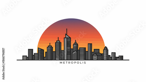 Man working on computer at desk, a vector illustration of a focused office worker in a modern workspace