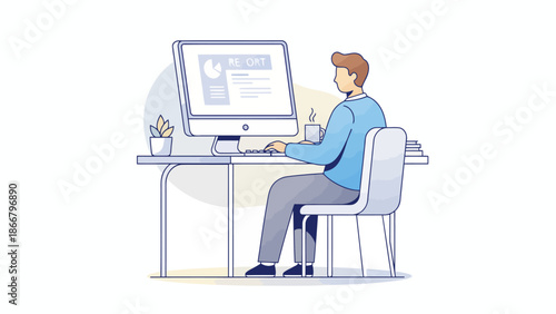 Underwater Scene with Treasure Chest and Marine Life Vector Illustration