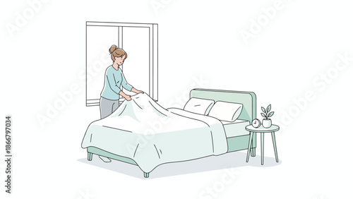 Patient Resting in Hospital Bed Under Soft Light.