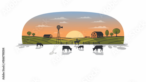 Elephants Crossing a River at Sunset Silhouette.