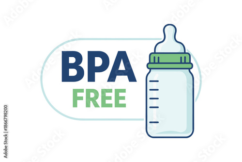 Bpa free label icon is perfect for baby bottles ensuring a safe choice.