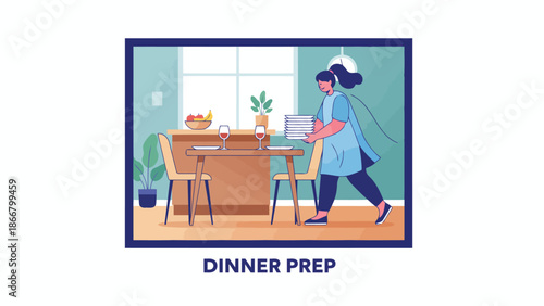 Person Preparing Dinner At Kitchen Counter.
