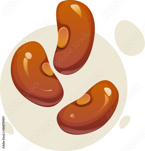 Cartoon vector beans agricultural crop. Rich in protein, fiber, essential minerals, nutritious food source for vegetarian and balanced diet. Beans beneficial improving digestion, support heart health