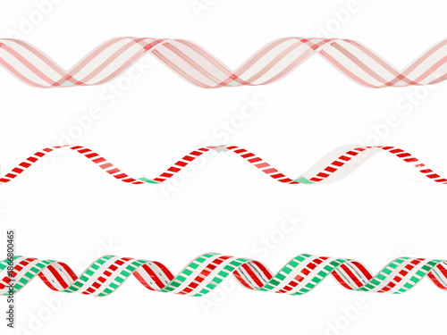 Abstract wavy lines in red green and white a minimalist composition