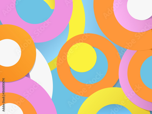 Colorful overlapping circles create a playful and vibrant abstract background