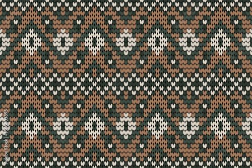 Handcrafted-Inspired Geometric Knit Design for Winter and Rustic Themes