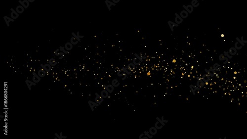 abstract golden sparkling particle effects background animation with alpha channel 