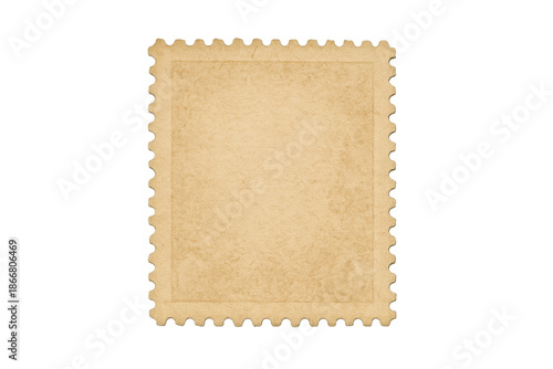 Blank old postage stamp with transparent background