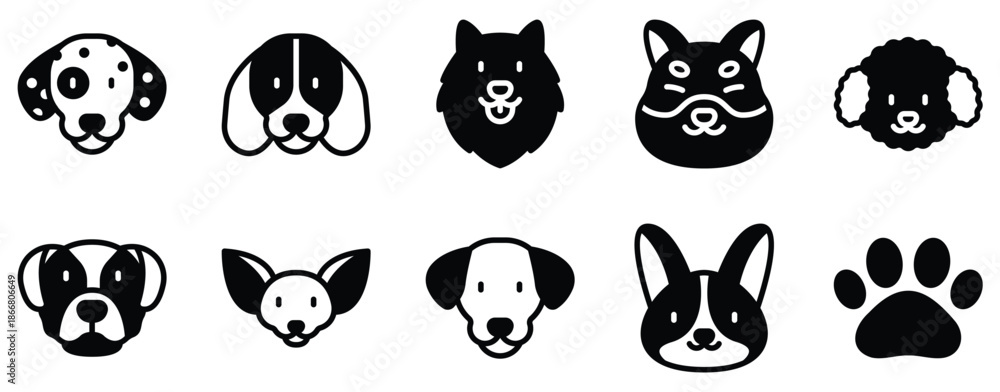 Φωτογραφία Dogs icon solid mix style representing pet animal companionship and canine themes suitable for veterinary pet shop and animal related digital designs