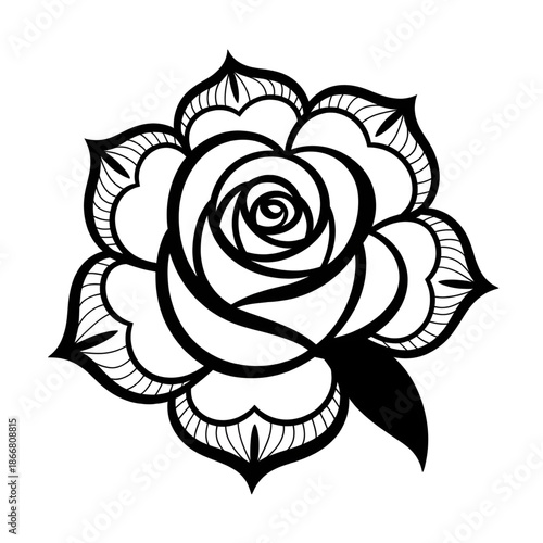 Minimal Rose Flower Silhouette Artwork