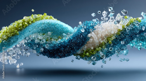 Abstract wave plastic granule flow texture sparkle plastic granule abstract wave flow texture sparkle colorful closeup background material polymer