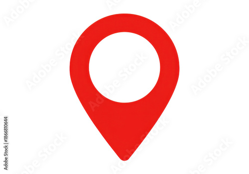 Red location pin symbolizing navigation and mapping in a digital context