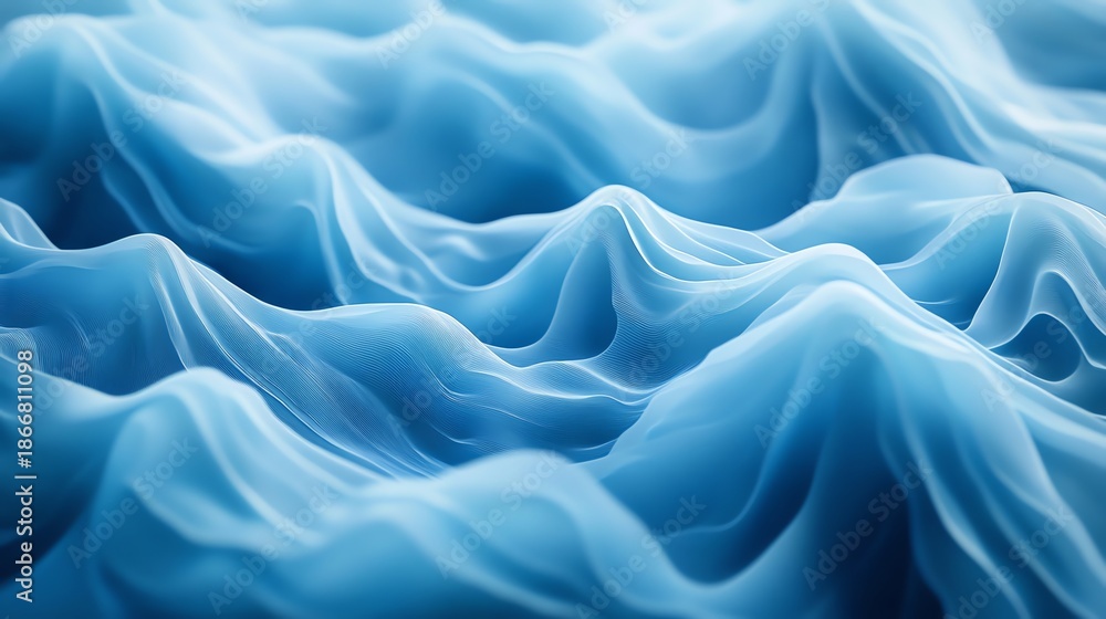 Obraz premium Abstract Blue Wave Pattern with Smooth Curves and Fluid Design for Modern Backgrounds