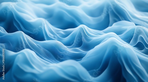 Abstract Blue Wave Pattern with Smooth Curves and Fluid Design for Modern Backgrounds