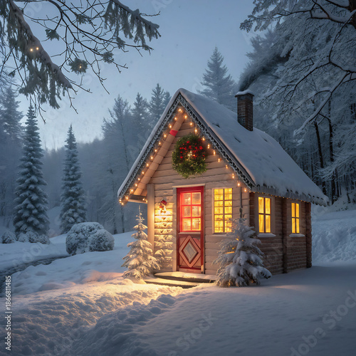 house in the snow