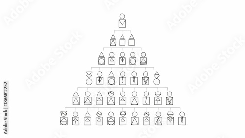 Organizational chart showing hierarchy and reporting structure.