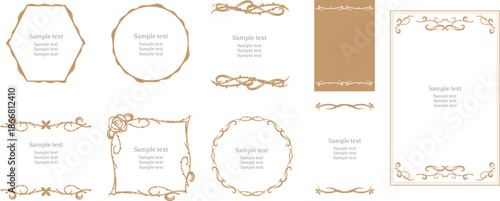 ゴールドで豪華なアンティーク枠のセット　フレーム 　飾り枠