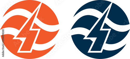 Electric Power Energy and Thunderbolt Flash Logo