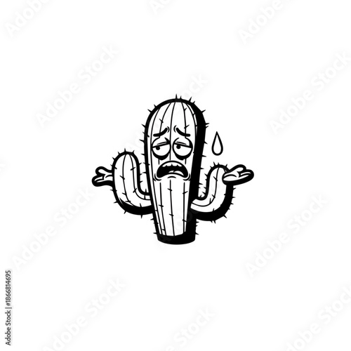 Sad Cactus Illustration