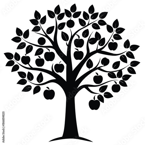 vector black tree of live icon on white background
