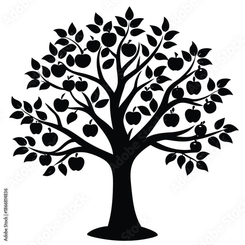vector black tree of live icon on white background
