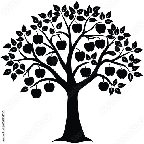 vector black tree of live icon on white background
