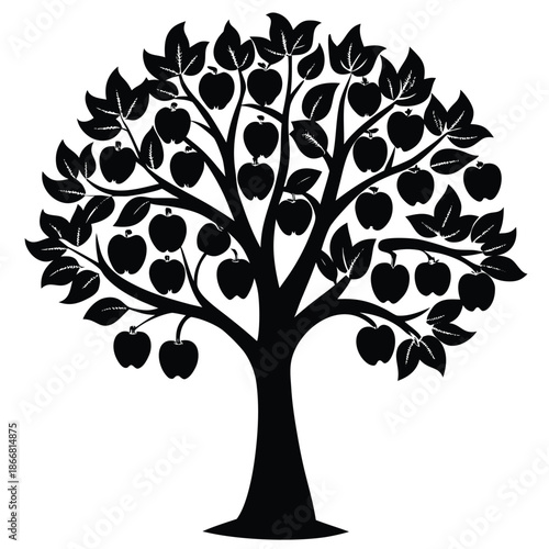 vector black tree of live icon on white background
