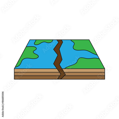 illustration of tectonic plates earthquake
